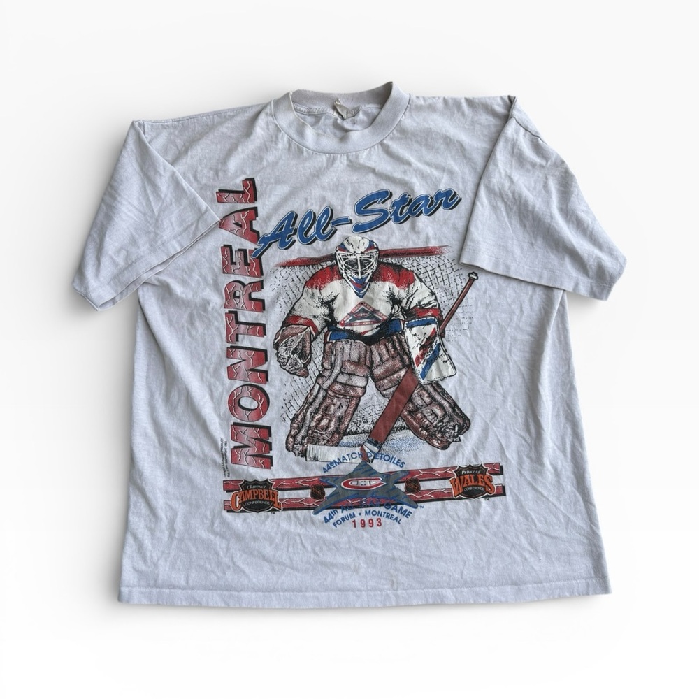 Rare Vintage Single Stitch 1993 Montreal Canadiens All Star Game White Tee XL